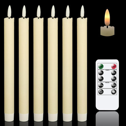 GenSwin Halloween Black Taper Flameless Candles