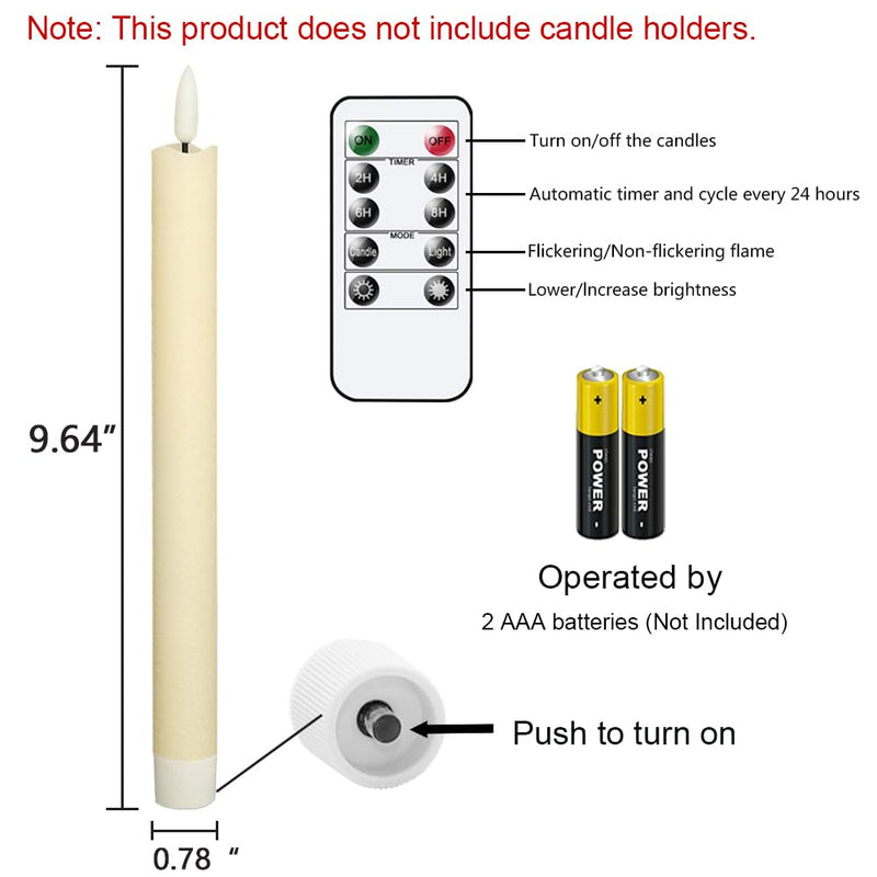 GenSwin Halloween Black Taper Flameless Candles