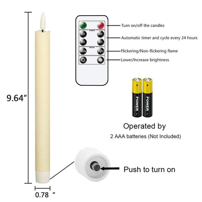 GenSwin Halloween Black Taper Flameless Candles