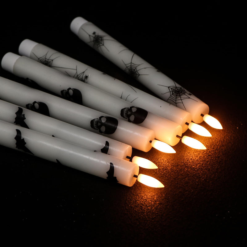 GenSwin Halloween Black Taper Flameless Candles