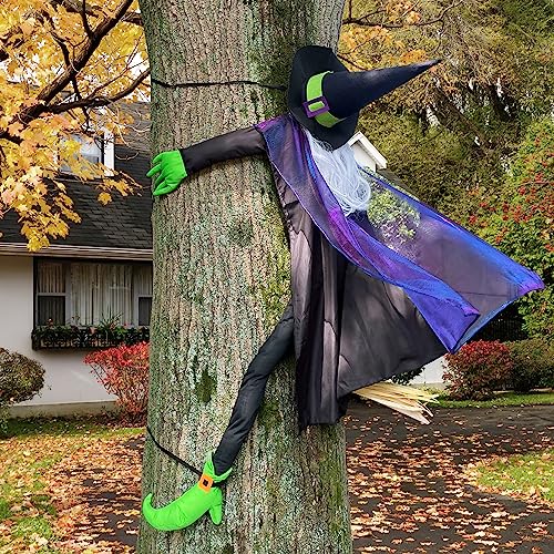 POPGIFTU 64" Crashing Witch Yard Decoration