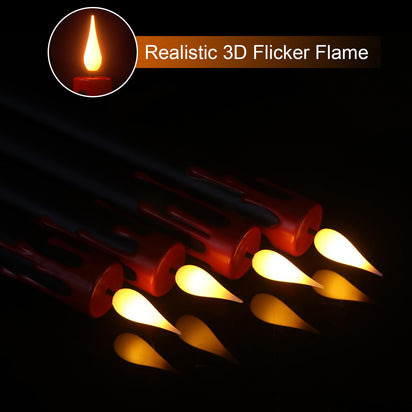 GenSwin Halloween Black Taper Flameless Candles