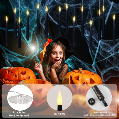 GenSwin Halloween Black Taper Flameless Candles