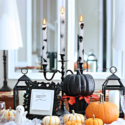 GenSwin Halloween Black Taper Flameless Candles
