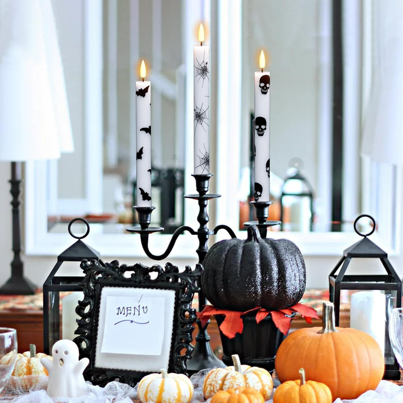 GenSwin Halloween Black Taper Flameless Candles