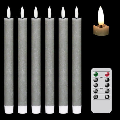 GenSwin Halloween Black Taper Flameless Candles