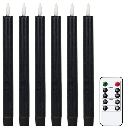 GenSwin Halloween Black Taper Flameless Candles