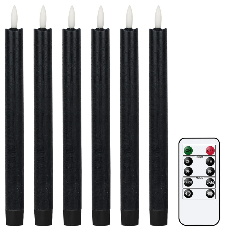 GenSwin Halloween Black Taper Flameless Candles