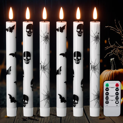 GenSwin Halloween Black Taper Flameless Candles