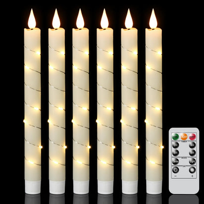 GenSwin Halloween Black Taper Flameless Candles