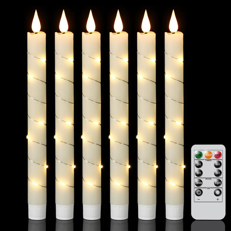 GenSwin Halloween Black Taper Flameless Candles