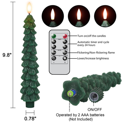 GenSwin Halloween Black Taper Flameless Candles