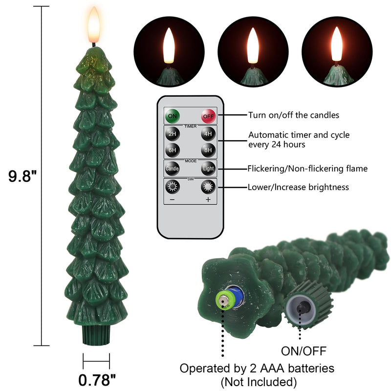 GenSwin Halloween Black Taper Flameless Candles
