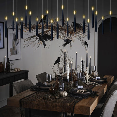 GenSwin Halloween Black Taper Flameless Candles