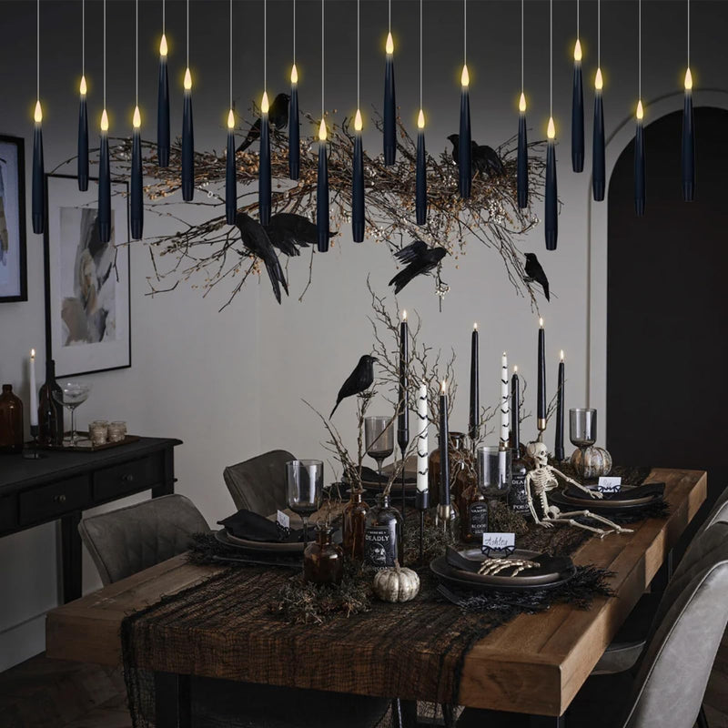GenSwin Halloween Black Taper Flameless Candles