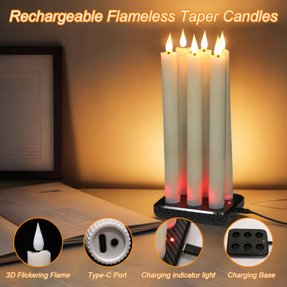 GenSwin Halloween Black Taper Flameless Candles