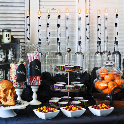GenSwin Halloween Black Taper Flameless Candles