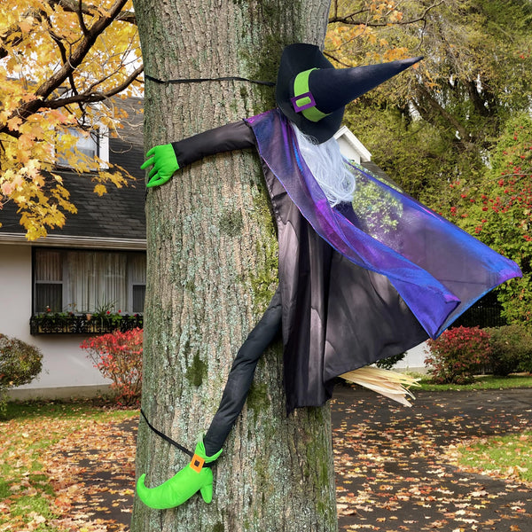 POPGIFTU 64" Crashing Witch Yard Decoration