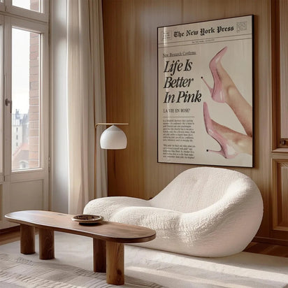 1 Piece Life is Better in Pink Unframed Poster Canvas